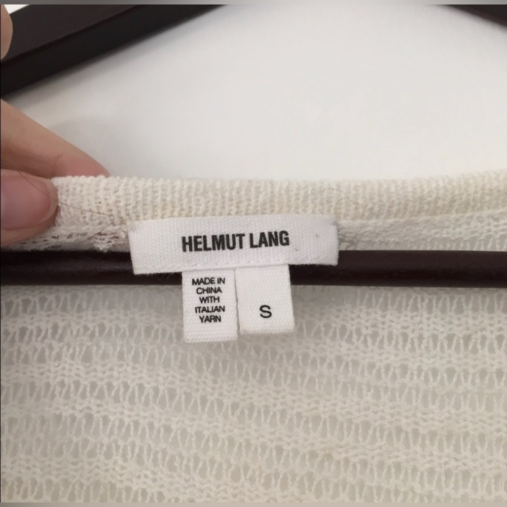 Helmut Lang Layering Open Weave Ivory Sweater S/M - image 5